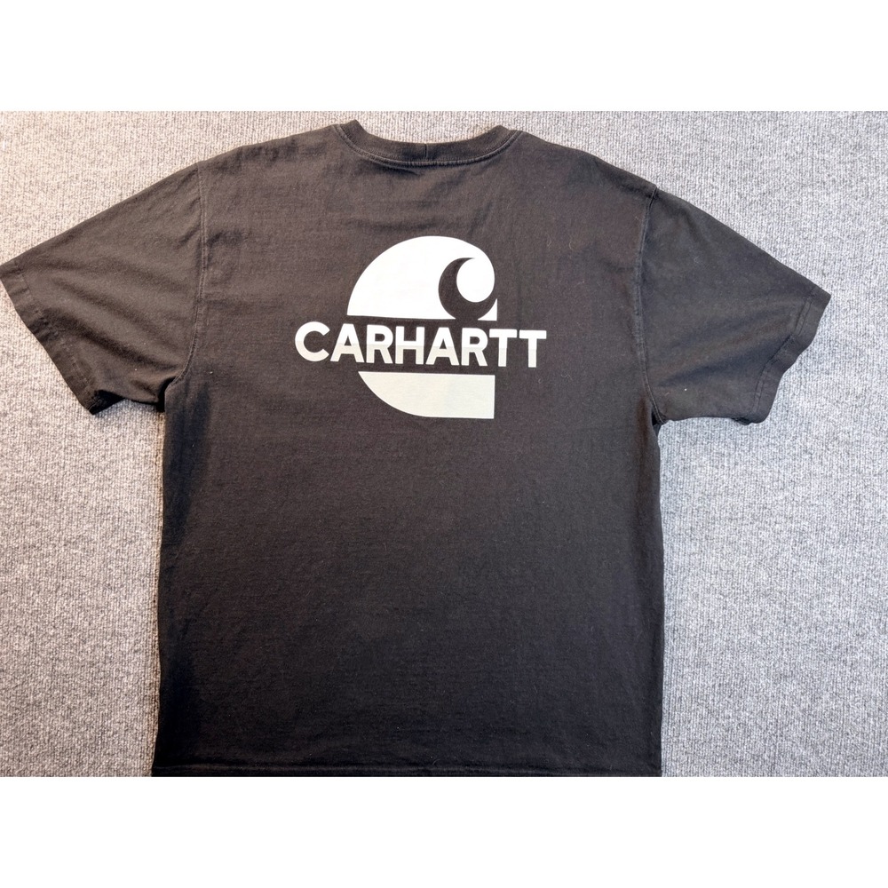Carhartt Mens Large Black Loose Fit Pocket Graphic Tee Short Sleeve T-Shirt L